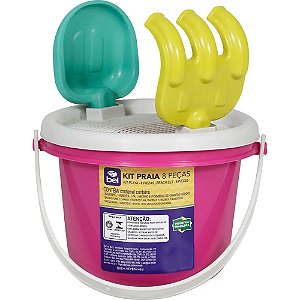 Kit Baldinho de Praia 8 Peças Rosa - Bel