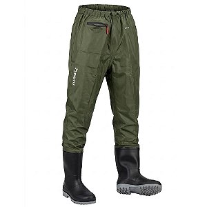 Calça Com Bota Cano Alto Impermeavel Nimble Verde - Deyu