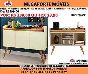Aparador Buffet Gold 3 Portas
