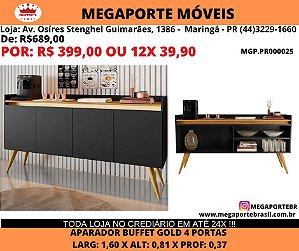 Aparador Buffet Gold 4 Portas