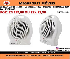 Aquecedor Elétrico Branco Ventisol