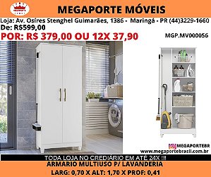 Armário Multiuso p/ Lavanderia com Vassoureiro