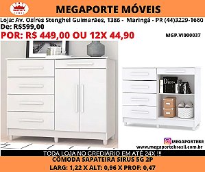 Comoda 5 Gavetas 2 Portas