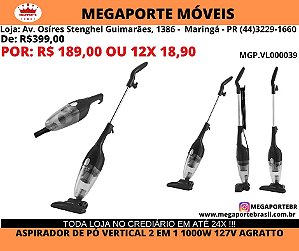 Aspirador de Pó Vertical Agratto 2 em 1 Duo As 01 127c 1000w