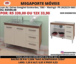 Balcão 1,20 2p 3g