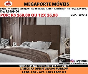 Cabeceira Cama Queen 1,60 Veludo