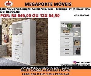 Cômoda 6 Portas 1 gaveta