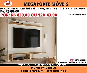 Painel p/ tv 55plg C/ Nicho