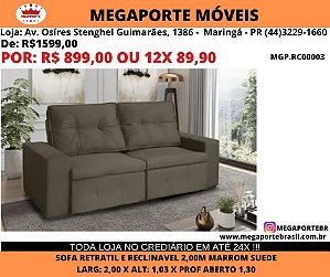 Sofá Retrátil e Reclinável 2,00M.