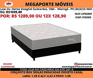 Conjunto Box Molas Ensacadas com New Euro Pilow 1,38x1,88 Casal