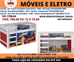 Cama Infantil Solteiro com cabaninha