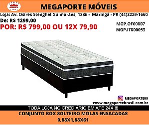 Conjunto Box Solteiro Molas Ensacadas