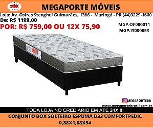 Conjunto Box Espuma D33 Solteiro