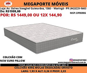 Colchão King Molas Ensacadas New Euro Pilow