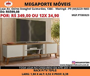 Rack p/ tv 75plg 1,80m