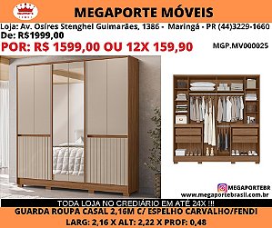 Guarda Roupa Casal 2,16M c/ Espelho
