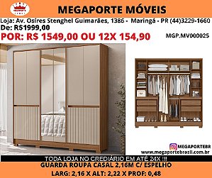 Guarda Roupa Casal 2,16M c/ Espelho
