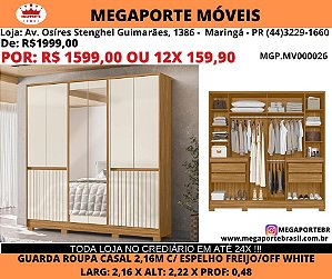 Guarda Roupa Casal 2,16M c/ Espelho