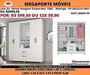Guarda Roupa Solteiro 1,50M Capelinha