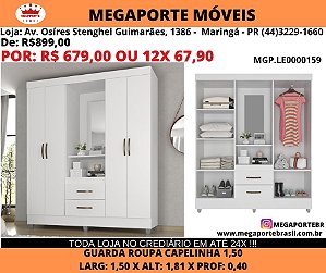 Guarda Roupa Solteiro 1,50M Capelinha