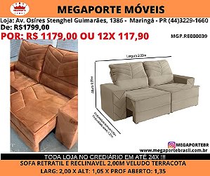 Sofa Retratil e Reclinavel 2,00