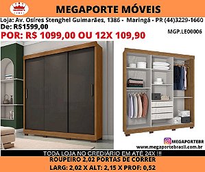 Guarda Roupa Porta de Correr 2,02M