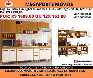 Cozinha Compacta com Balcão 2,58m