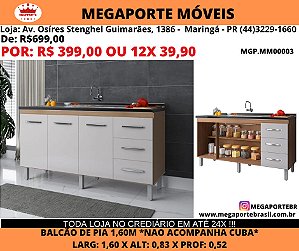 Balcão de Pia 1,60 3p 3g