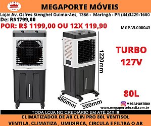 Climatizador Clin 80L Pro 150W 127V Ventisol -