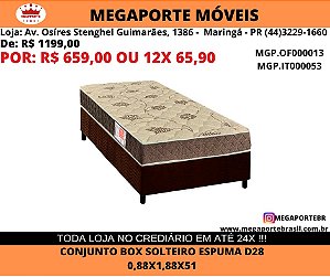 Conjunto Box Espuma D28 Solteiro