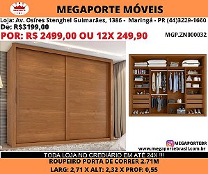 Guarda Roupa Porta de Correr 2,71