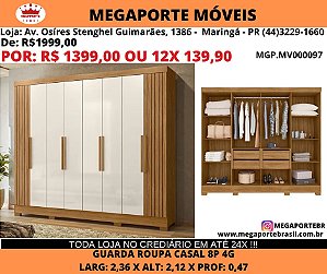 Guarda Roupa Casal 2,36 8 portas