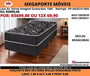 Conjunto Box Solteiro Molas Ensacadas
