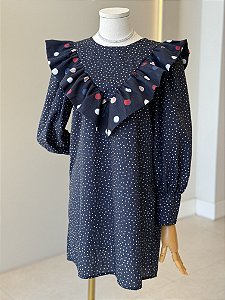VESTIDO NINA CURTO BABADOS DECOTE