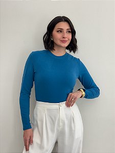 BLUSA LAURA MALHA TÉRMICA GOLA REDONDA
