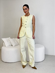 COLETE JEANS AMARELO CLARO