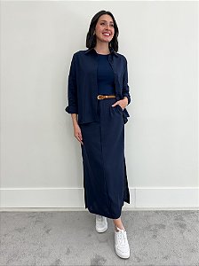 CONJUNTO JULIA VISCOLINHO - CAMISA E SAIA MIDI