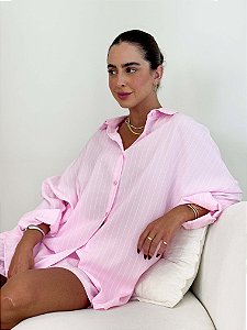 Conjunto Camisa e Shorts Elisa Listrado