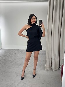 Blusa Chiffon Um Ombro Só Elis