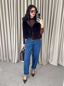Calça Jeans Dad Baggy Azul Médio