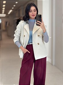 Trench Coat Curto Elegante