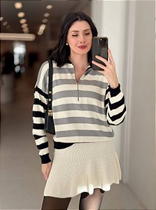 Blusa Tricot Listrada Feminina Confortável