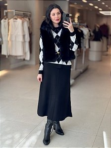 Saia Midi Tricot Feminina Confortável e Elegante
