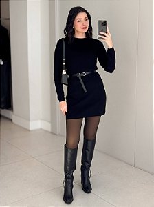 Vestido Curto Tricot Feminino Ajustado