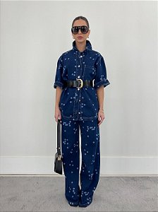 Camisa Oversized Jeans poá Orgânico Feminina