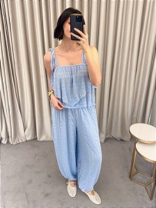 Conjunto Blusa e Calça Aladim Texturizado