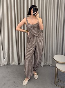 Conjunto Blusa Corset e Calça Aladim Viscolinho