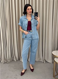 Camisa Jeans oversized azul claro