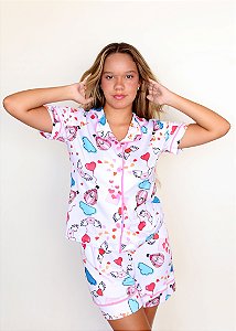 Pijama Feminino Americano Cartas de Amor