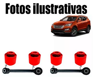 4 Buchas Braço Reto Traseiro Santa Fé 3.3 V6 2013-18 Em Pu